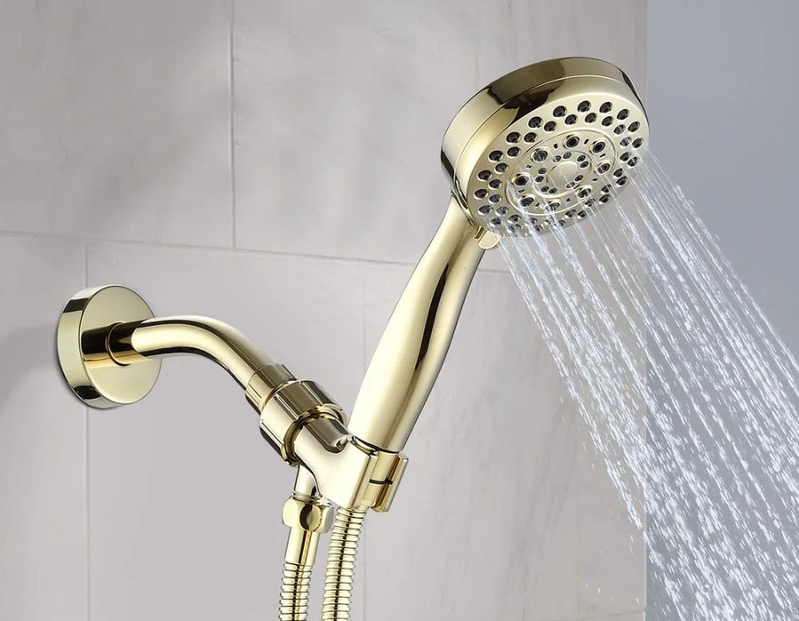 gilded high-pressure handheld shower head